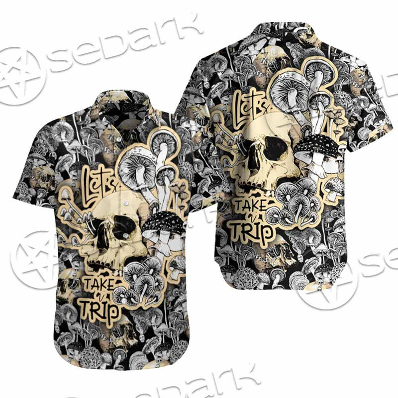 Magic Psychedelic Mushrooms And Skulls SED-0883 Shirt Allover
