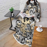 Magic Psychedelic Mushrooms And Skulls SED-0883 Sleeved Blanket