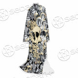 Magic Psychedelic Mushrooms And Skulls SED-0883 Sleeved Blanket