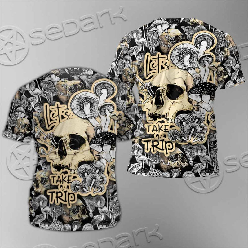 Magic Psychedelic Mushrooms And Skulls SED-0883 Unisex T-shirt