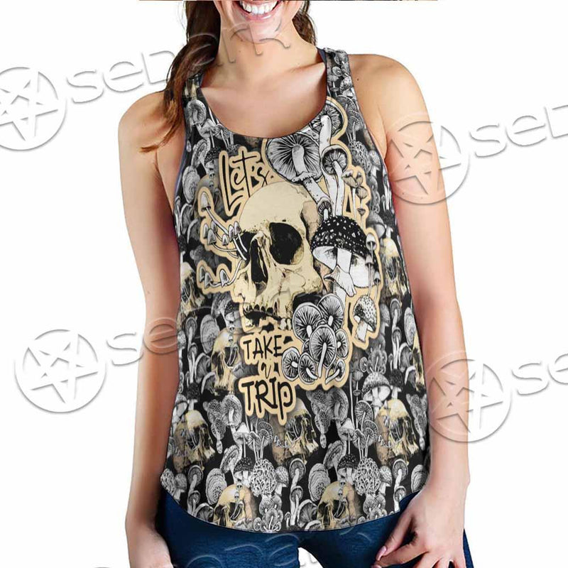 Magic Psychedelic Mushrooms And Skulls SED-0883 Women Tank Top