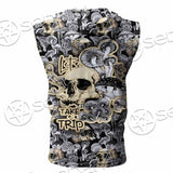 Magic Psychedelic Mushrooms And Skulls SED-0883 Zip Sleeveless Hoodie