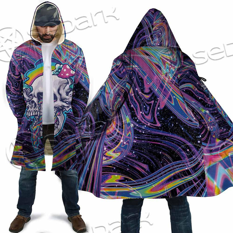 Magic Mushroom And Trippy Vomit Skull SED-0884 Cloak