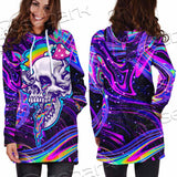 Magic Mushroom And Trippy Vomit Skull SED-0884 Hoodie Dress