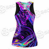 Magic Mushroom And Trippy Vomit Skull SED-0884 Women Tank Top