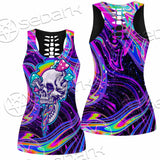 Magic Mushroom And Trippy Vomit Skull SED-0884 Women Tank Top