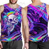 Magic Mushroom And Trippy Vomit Skull SED-0884 Men Tank-tops