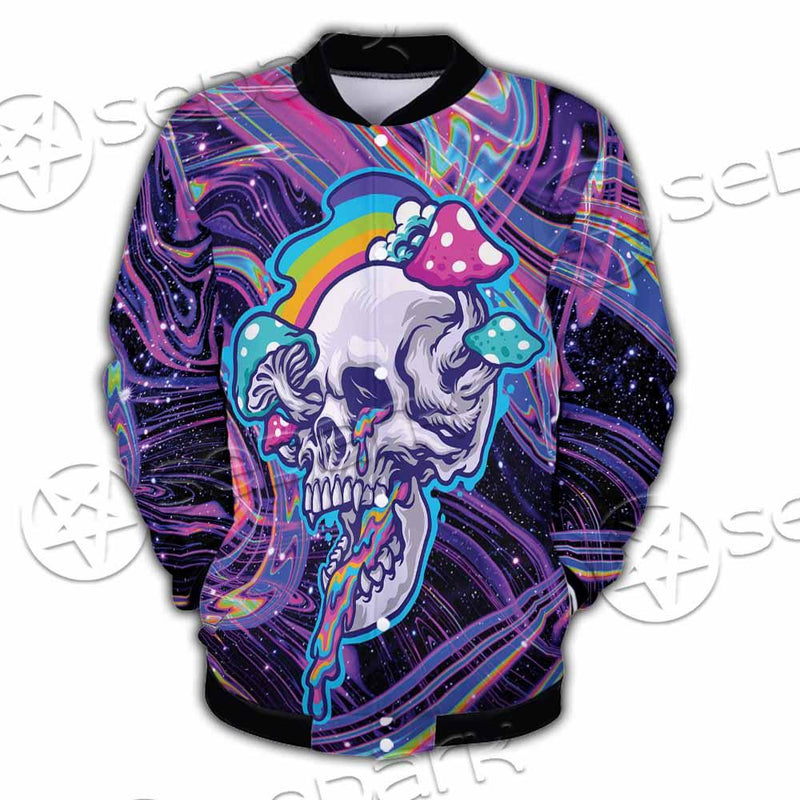 Magic Mushroom And Trippy Vomit Skull SED-0884 Button Jacket