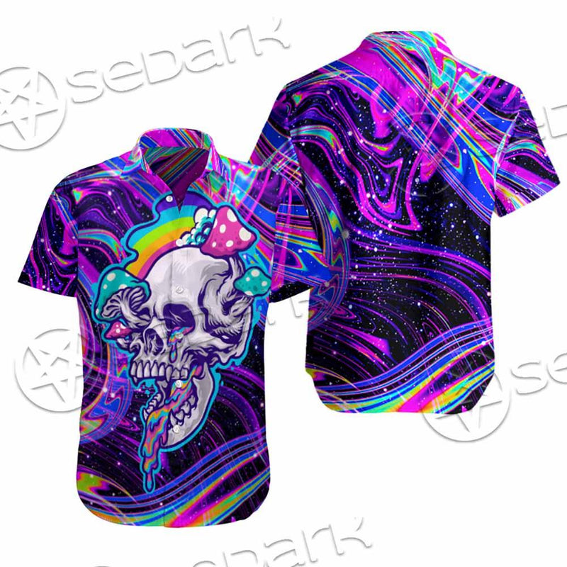 Magic Mushroom And Trippy Vomit Skull SED-0884 Shirt Allover