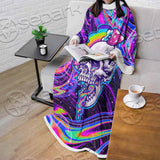 Magic Mushroom And Trippy Vomit Skull SED-0884 Sleeved Blanket