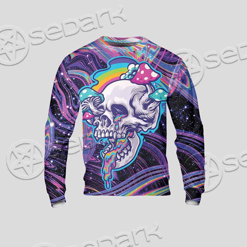 Magic Mushroom And Trippy Vomit Skull SED-0884 Unisex Sweatshirt