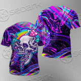 Magic Mushroom And Trippy Vomit Skull SED-0884 Unisex T-shirt