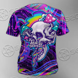 Magic Mushroom And Trippy Vomit Skull SED-0884 Unisex T-shirt