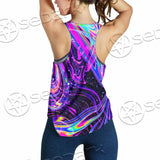 Magic Mushroom And Trippy Vomit Skull SED-0884 Women Tank Top