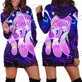 Magic Mushrooms Over Sacred Geometry SED-0885 Hoodie Dress