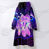Magic Mushrooms Over Sacred Geometry SED-0885 Oversized Sherpa Blanket Hoodie