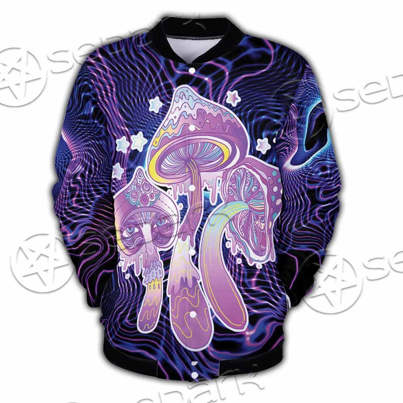 Magic Mushrooms Over Sacred Geometry SED-0885 Button Jacket