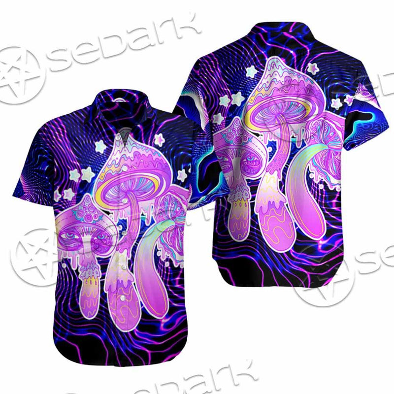 Magic Mushrooms Over Sacred Geometry SED-0885 Shirt Allover