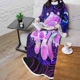 Magic Mushrooms Over Sacred Geometry SED-0885 Sleeved Blanket