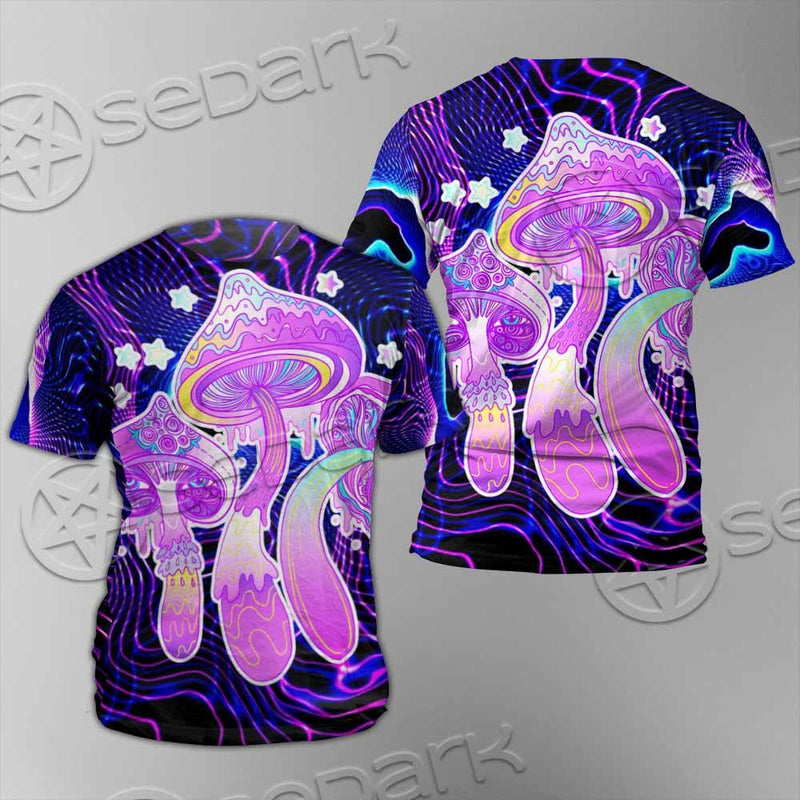 Magic Mushrooms Over Sacred Geometry SED-0885 Unisex T-shirt