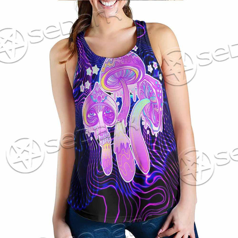 Magic Mushrooms Over Sacred Geometry SED-0885 Women Tank Top