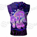 Magic Mushrooms Over Sacred Geometry SED-0885 Zip Sleeveless Hoodie