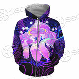 Magic Mushrooms Over Sacred Geometry SED-0885 Hoodie & Zip Hoodie