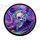 Psychedelic Mushroom Skull SED-0887 Round Carpet