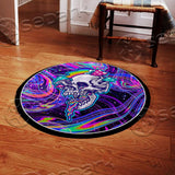 Psychedelic Mushroom Skull SED-0887 Round Carpet