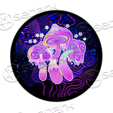 Magic Mushrooms Psychedelic Hallucination Vibrant SED-0888 Round Carpet