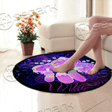 Magic Mushrooms Psychedelic Hallucination Vibrant SED-0888 Round Carpet