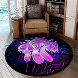 Magic Mushrooms Psychedelic Hallucination Vibrant SED-0888 Round Carpet
