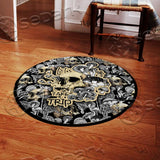 Magic Psychedelic Mushrooms And Skulls SED-0890 Round Carpet
