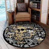 Magic Psychedelic Mushrooms And Skulls SED-0890 Round Carpet