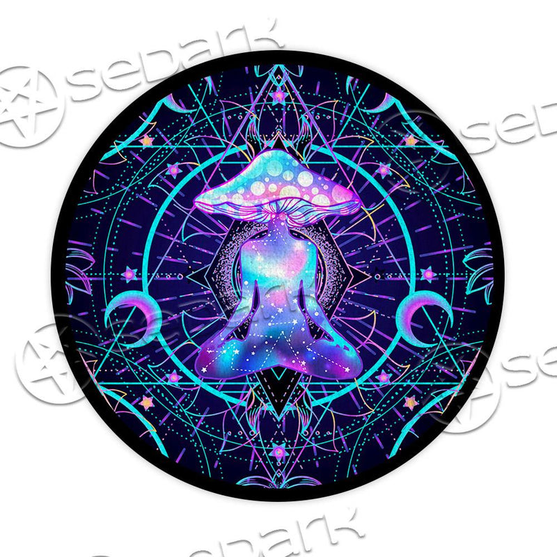 Magic Mushrooms Seamless Pattern SED-0893 Round Carpet