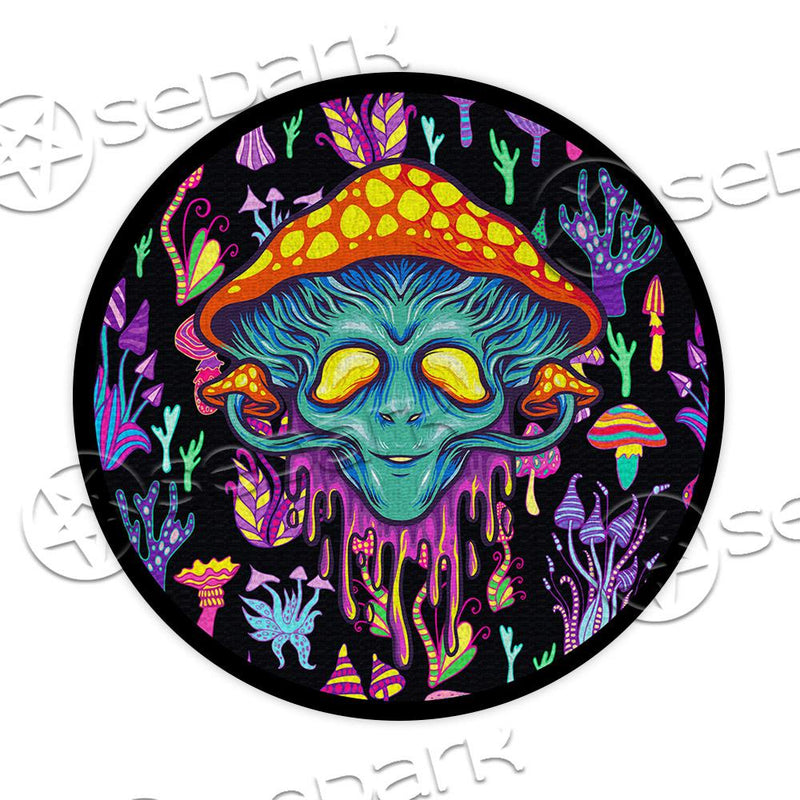 Alien Magic Mushrooms Psychedelic SED-0895 Round Carpet