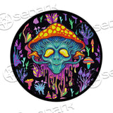Alien Magic Mushrooms Psychedelic SED-0895 Round Carpet