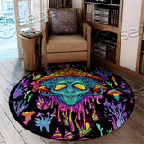 Alien Magic Mushrooms Psychedelic SED-0895 Round Carpet