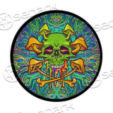 Sugar Skull Magic Mushrooms Psychedelic 1 SED-0896 Round Carpet