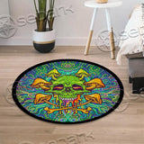 Sugar Skull Magic Mushrooms Psychedelic 1 SED-0896 Round Carpet