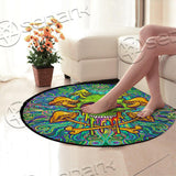 Sugar Skull Magic Mushrooms Psychedelic 1 SED-0896 Round Carpet
