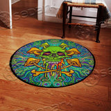 Sugar Skull Magic Mushrooms Psychedelic 1 SED-0896 Round Carpet