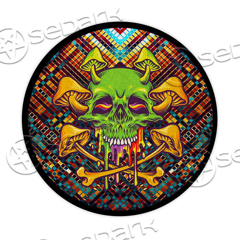 Sugar Skull Magic Mushrooms Psychedelic 2 SED-0897 Round Carpet