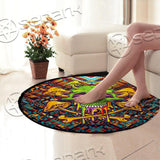 Sugar Skull Magic Mushrooms Psychedelic 2 SED-0897 Round Carpet