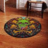 Sugar Skull Magic Mushrooms Psychedelic 2 SED-0897 Round Carpet