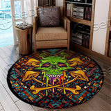 Sugar Skull Magic Mushrooms Psychedelic 2 SED-0897 Round Carpet