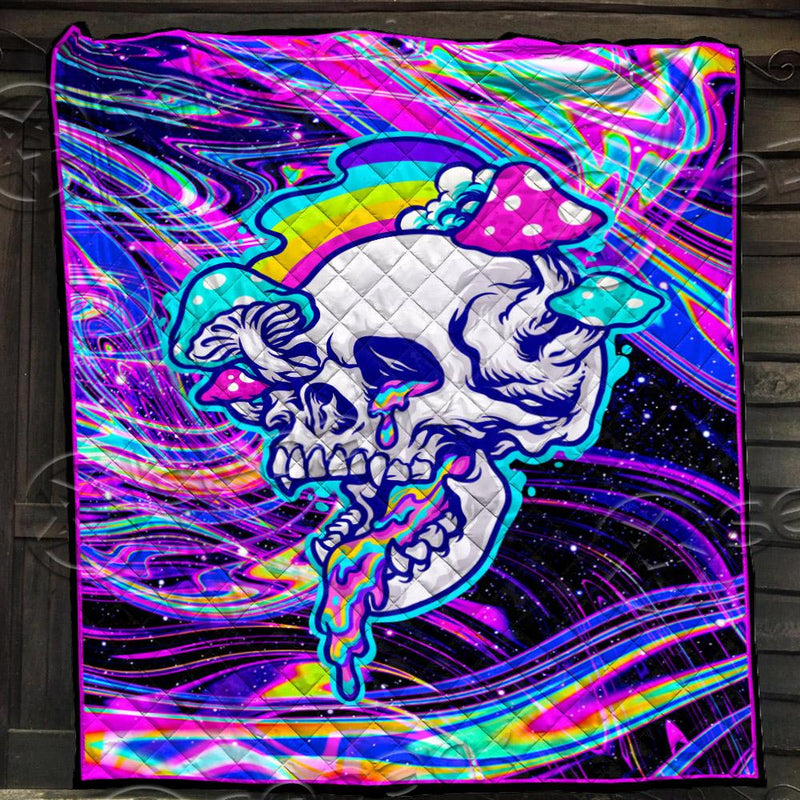 Psychedelic Mushroom Skull SED-0898 Quilt