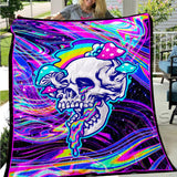 Psychedelic Mushroom Skull SED-0898 Quilt