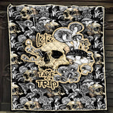 Magic Psychedelic Mushrooms And Skulls SED-0901 Quilt