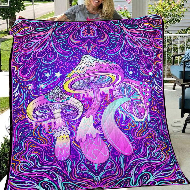 Psychedelic Trippy Mushroom SED-0907 Quilt